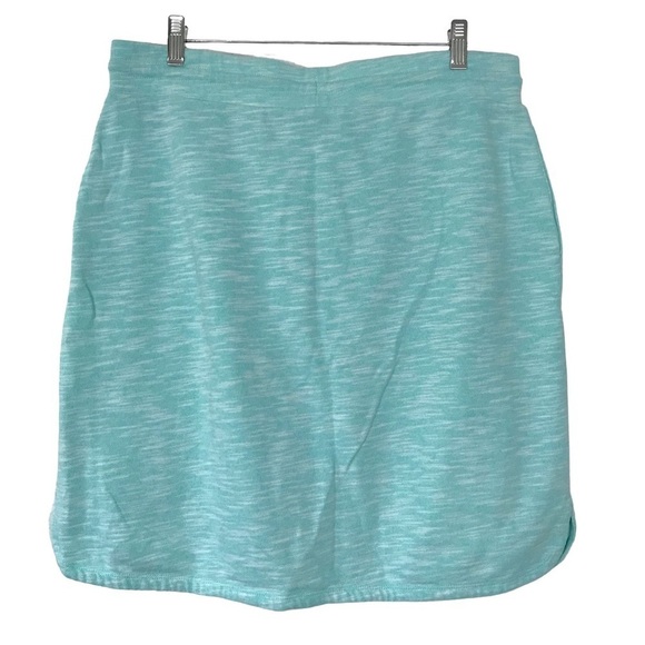 Talbots French Terry Skirt Heathered Aqua Size Large Pull On Drawstring Skirt - Picture 9 of 10